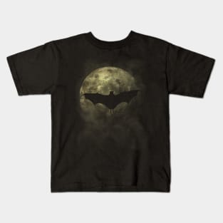Bat and Moon - Night Animal Kids T-Shirt